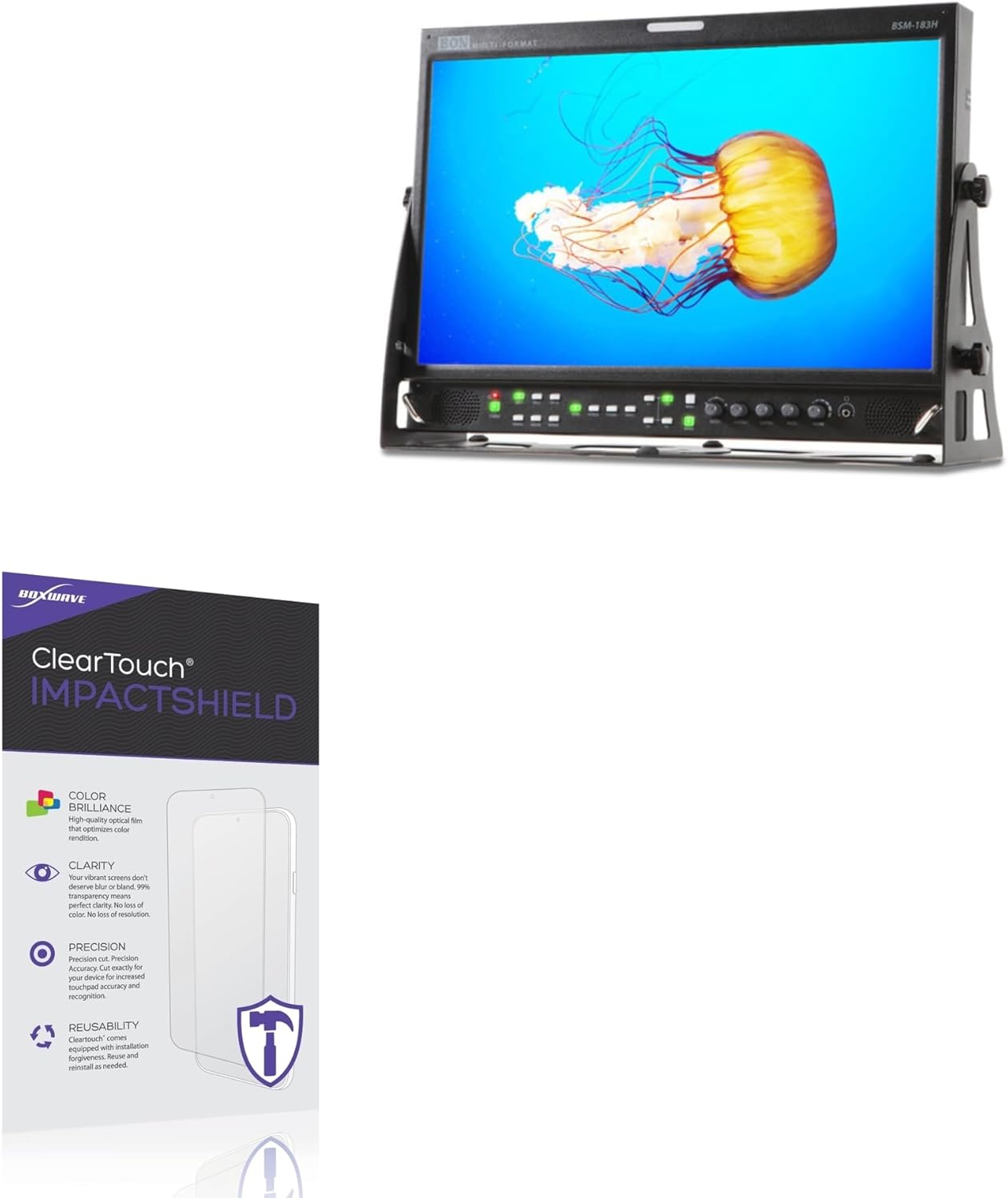 BoxWave Screen Protector Compatible With BON BSM-183H - ClearTouch ImpactShield (2-Pack), Impenetrable Screen Protector Flexible Film