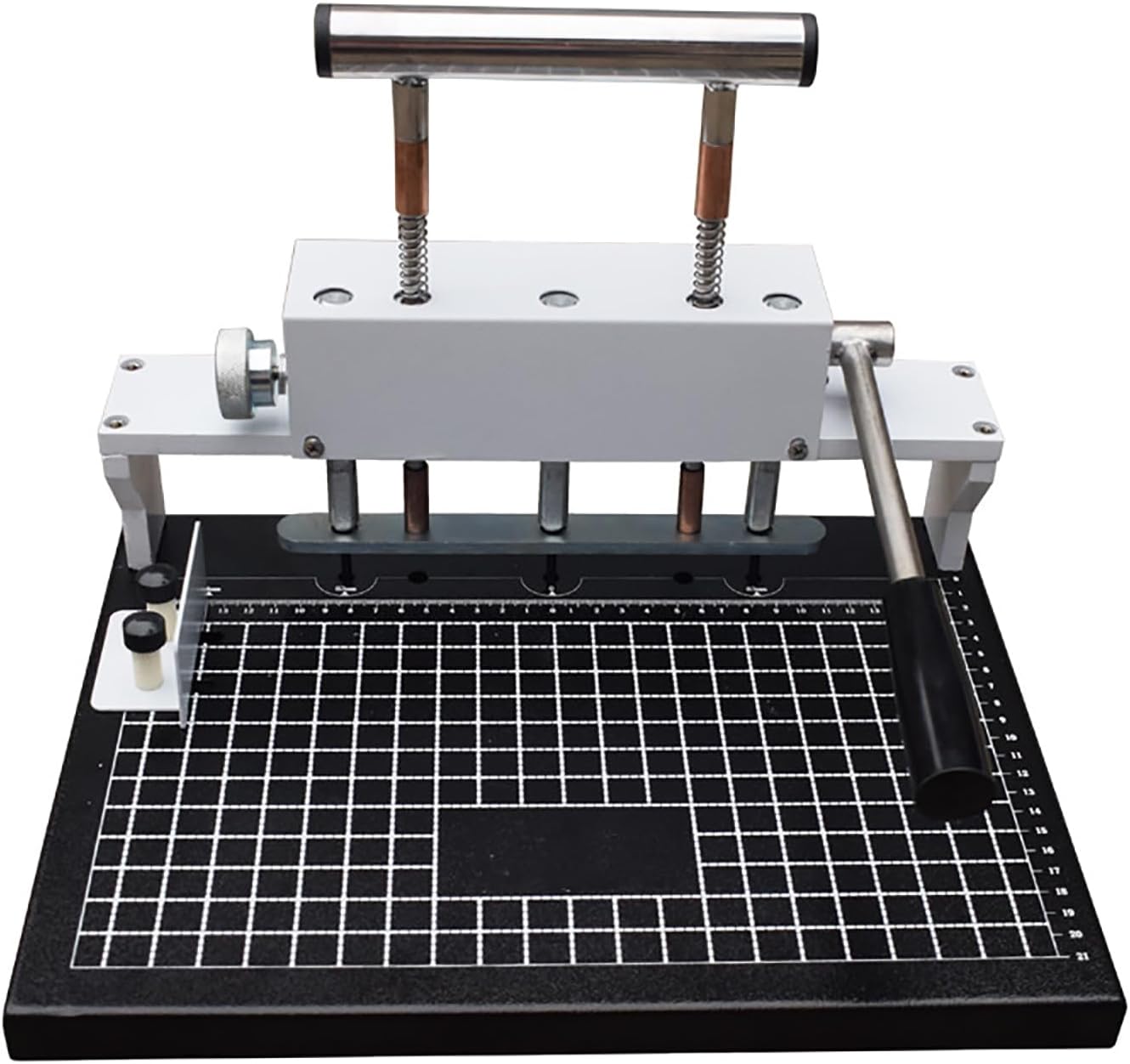 JKSVTF 4mm Aperture File Binding Machine, Adjustable Depth Manual Three-Hole Punching Machine (Drilling 25mm) for Personal, Home, School or Business Binding