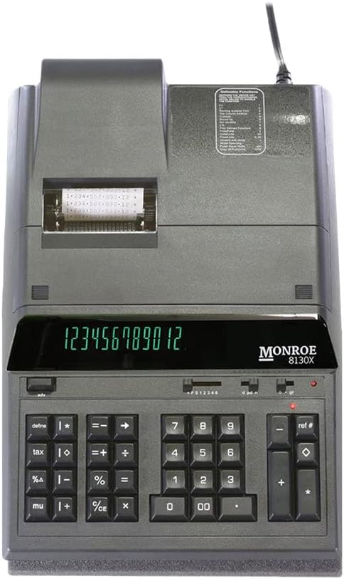 Monroe 8130X Heavy Duty Printing Calculator for Accounting and Purchasing Professionals