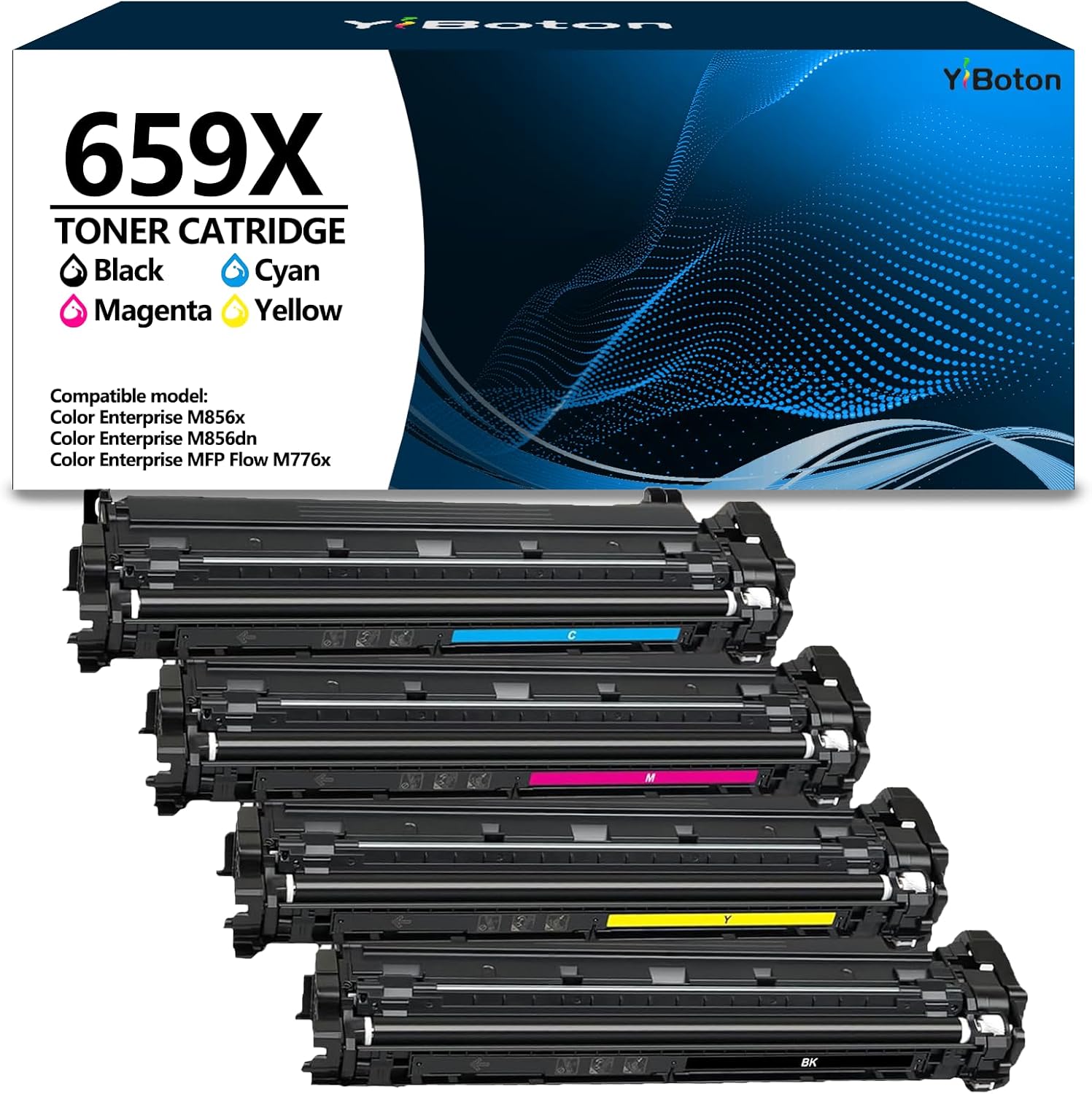 High Yield 659X Toner Cartridge Replacement for HP 659X W2010X W2011X W2012X W2013X Toner Cartridge Compatible Works with Color Enterprise M856 MFP M776 Series Printer(Black Cyan Magenta Yellow)
