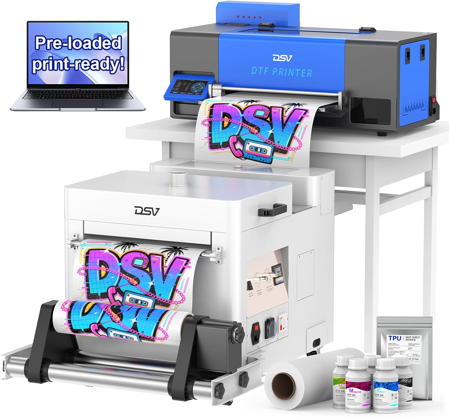 DSV A3 Pro XP600 DTF Printer, 2X Speed Compared to L1800/L805 DTF Printer Machine, 4.5