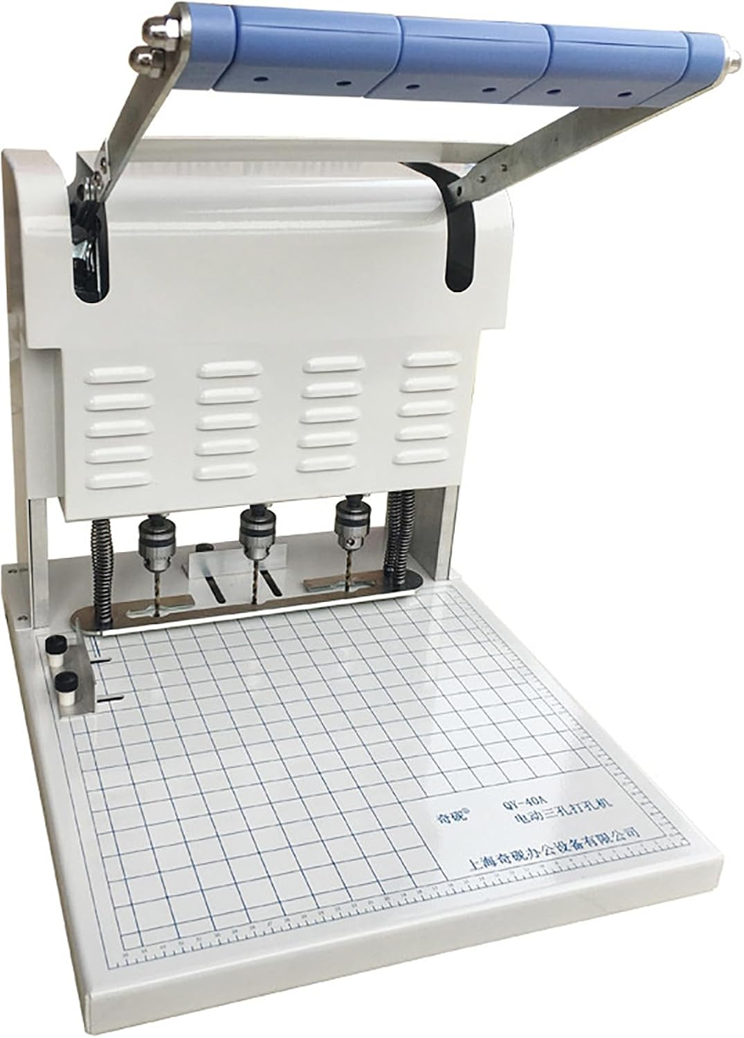 JKSVTF Electric Financial Binding Machine, 3 Hole Punching Machine with Removable Baffle, 40mm Binding Thickness and 4mm Pitch, Unlimited Loading of Paper, Not Shift, for Files, Documents, Bills