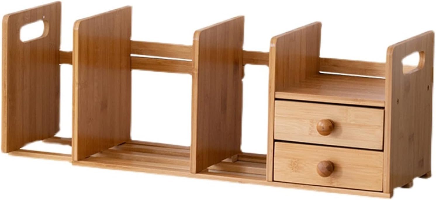 HIHELO Book Case Desktop Bookshelf Expandable Desktop Organizer Table Top Bookcase Desk Storage Organizer Display Shelf Rack Bookshelves