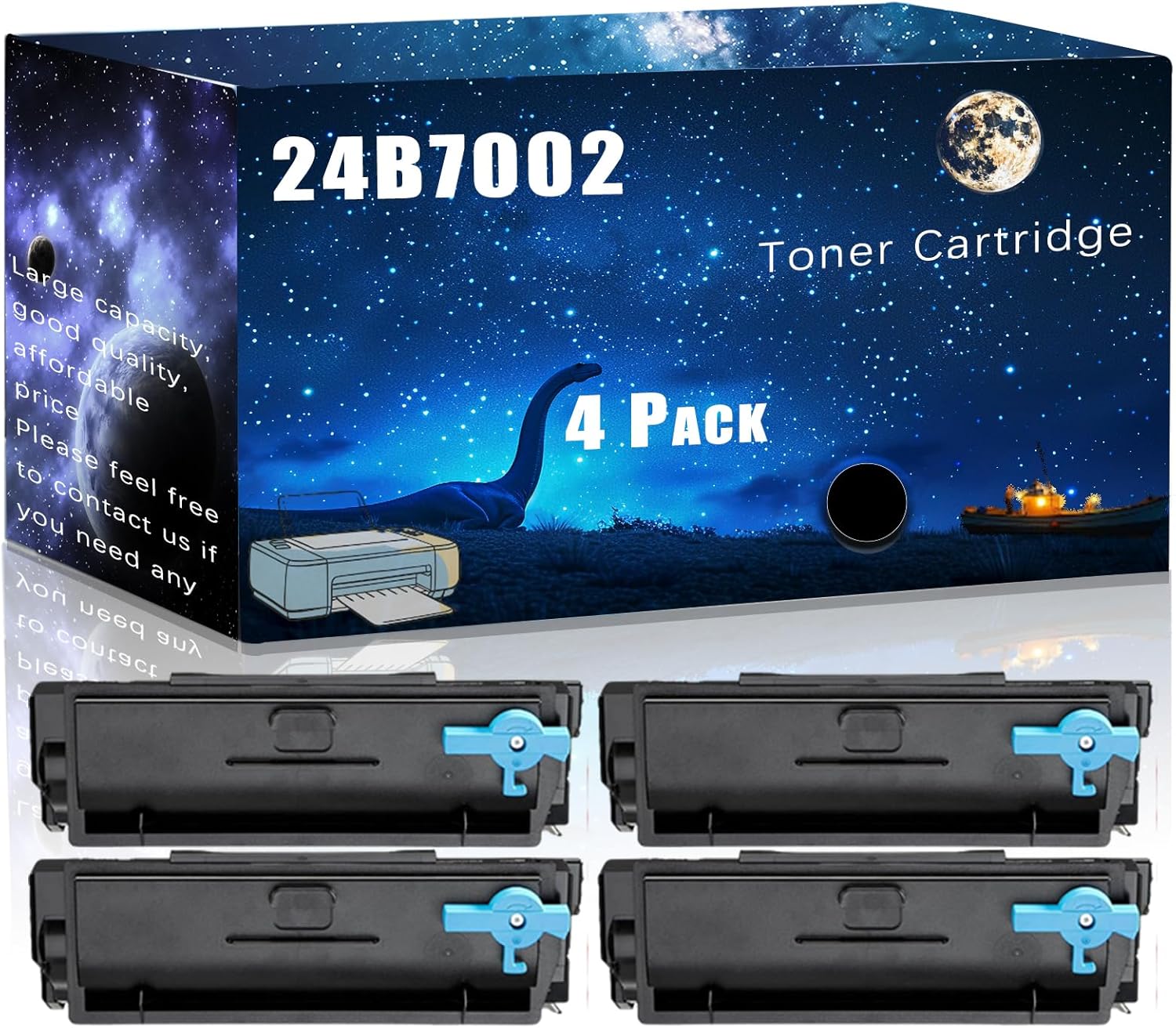 24B7002 Compatible Toner Cartridge Replacement for Lexmark High Yield Compatible M1342 XM1342 Printer, Meet Printing Needs (4 Pack Black)