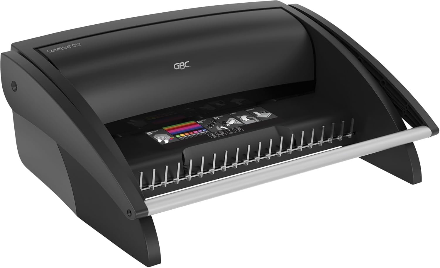 GBC CombBind C12 Binding Machine, 12 Sheet Punch Capacity, 200 Sheet Binding Capacity, Black (7706171)
