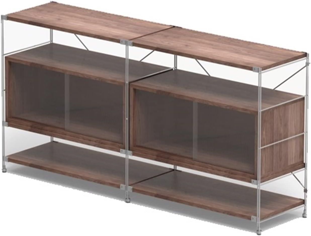 Stainless Steel Magazine Side Cabinet, Floor Bookcase TV Cabinet Shelf for Bedroom and Living Room MINGPING (Color : 173x40x86cm set6)