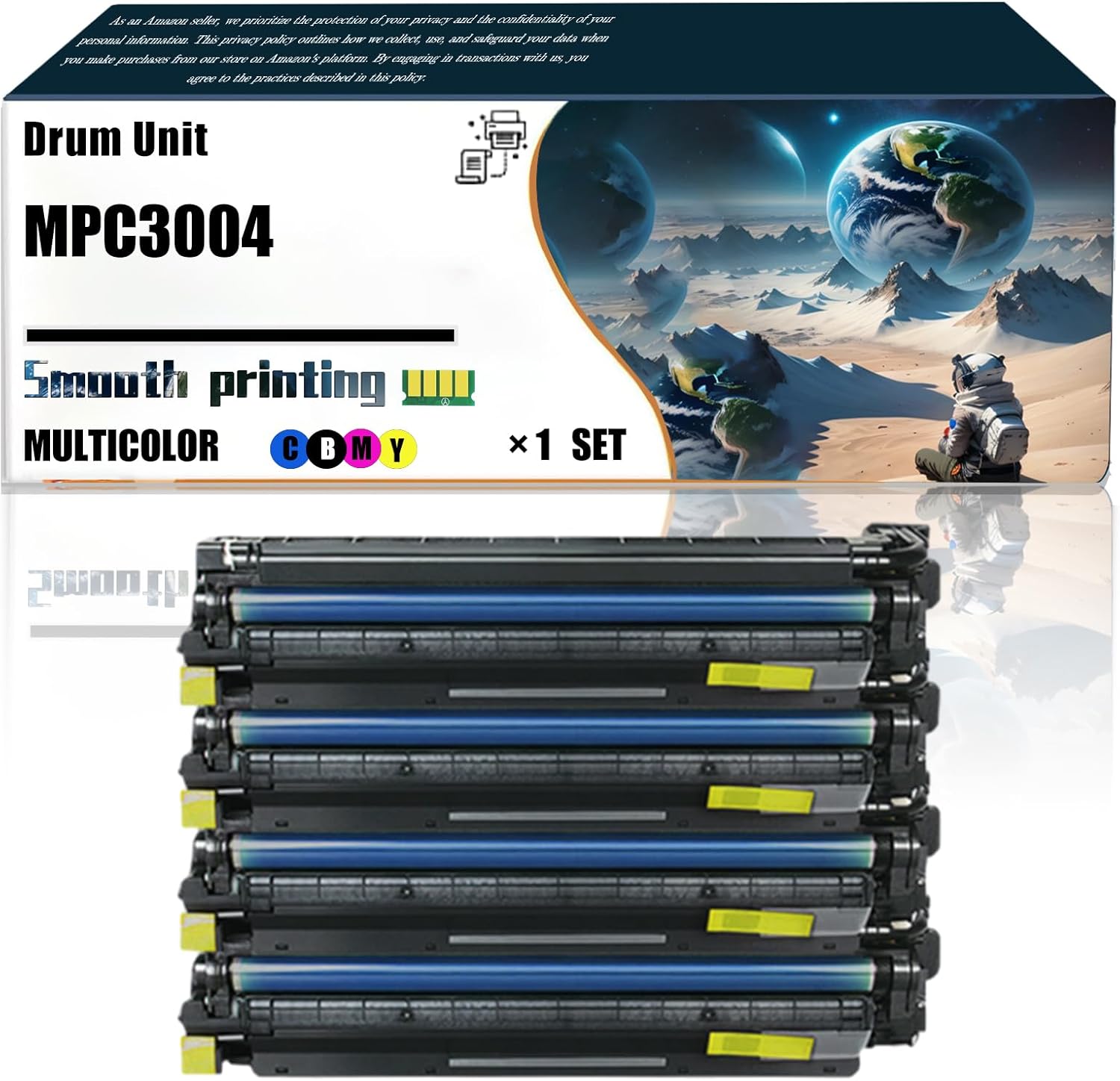 LSSF Replacement Parts Drum Unit MPC3004 Compatible with Ricoh MP C3004 MP C3004ex MP C3504 MP C3504ex MP C501SP Printers, Contains Chip and Clear Printing (4-Pack BK/C/M/Y)