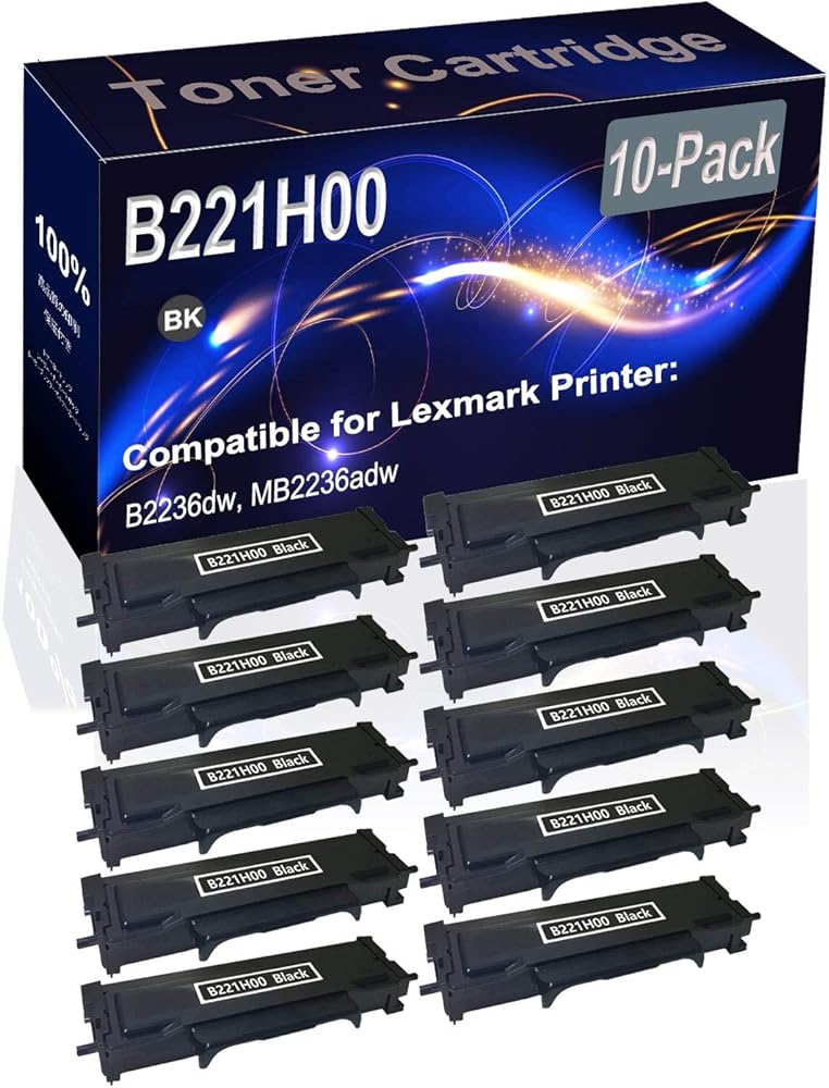 Kolasels 10-Pack (Black) Compatible High Yield B221H00 Printer Cartridge use for B2236dw, MB2236adw Printer