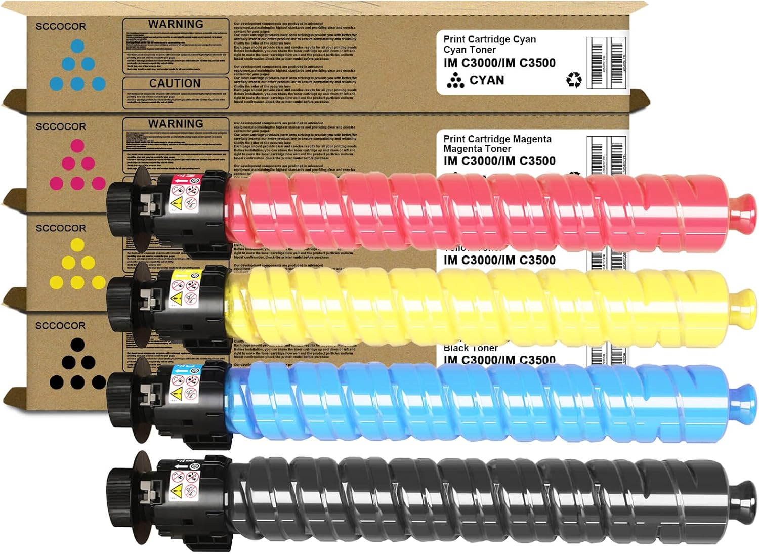 SPLENDIDCOLOR IM C3000 IM C3500 IMC3000 IMC3500 Toner Cartridge High Capacity Replacement for Ricoh 842251 842252 842253 842254 Compatible for Ricoh Lanier Savin IM C3500 IM C3000 Printer