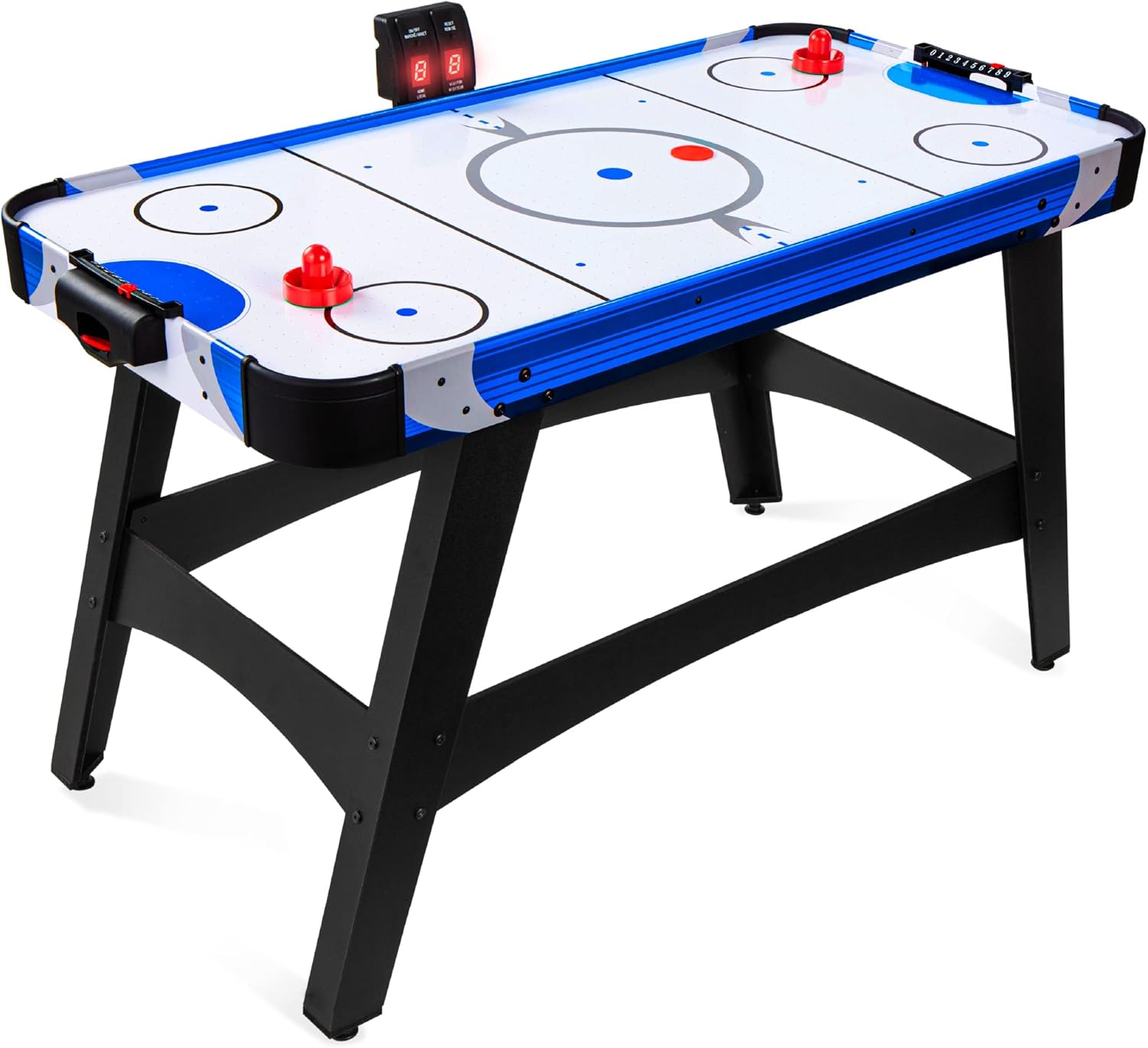 Best Choice Products 58in Mid-Size Arcade Style Air Hockey Table for Game Room, Home, Office w/ 2 Pucks, 2 Pushers, Digital LED Score Board, Powerful 12V Motor, Carrying Bag