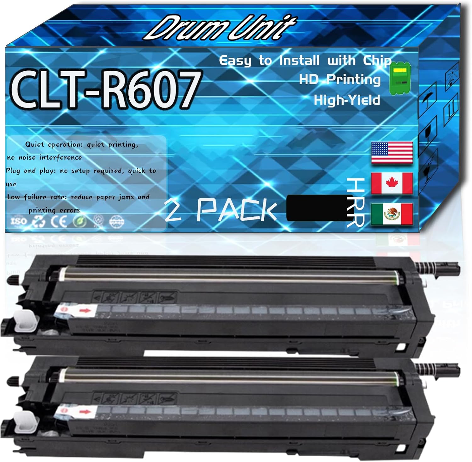 Compatible for Samsung CLT-R607 Replacement Drum Unit Used with MultiXpress CLX-9250ND CLX-9252NA CLX-9350ND CLX-9352NA Printers, High Production Multiple Options (2 Pack Black)
