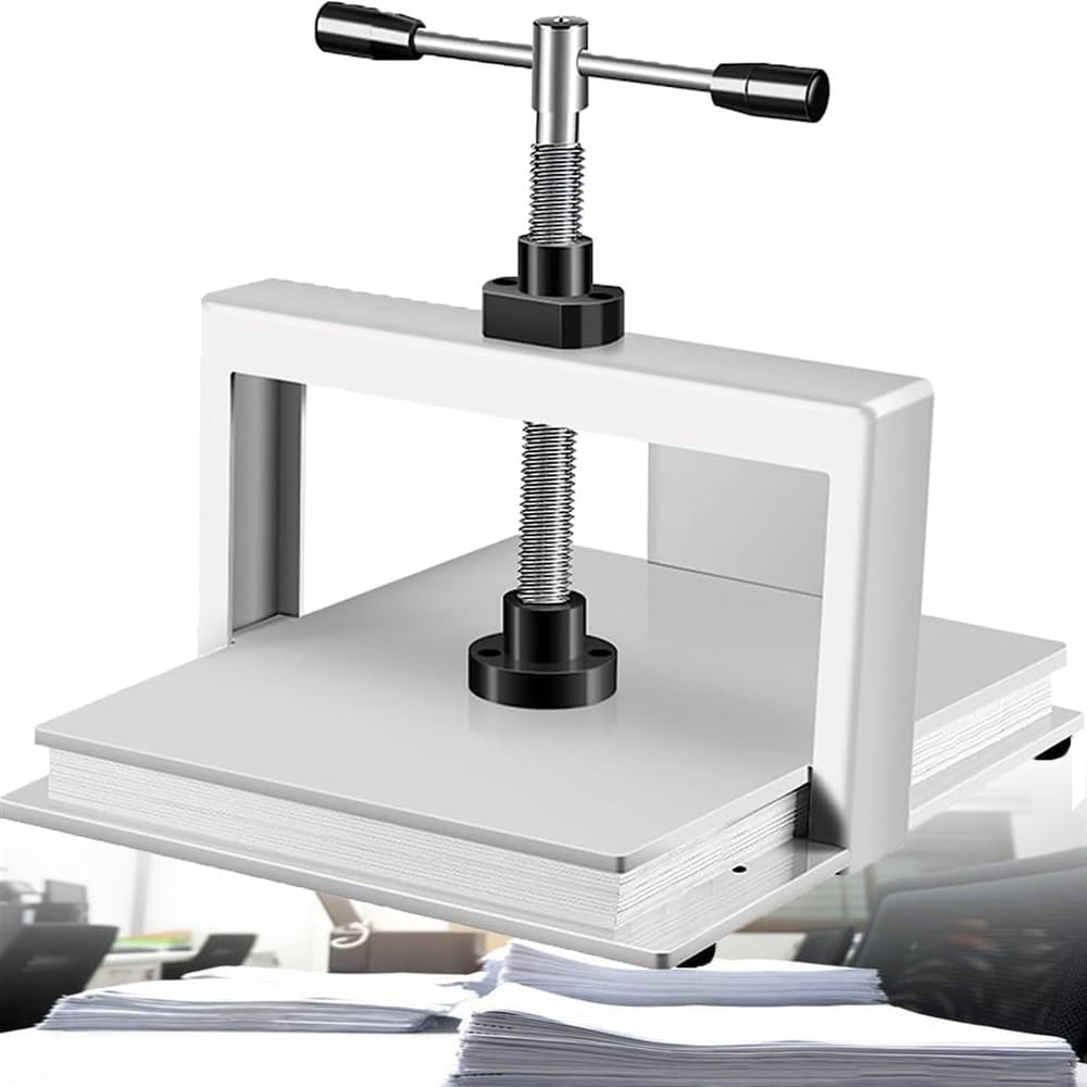 Manual Paper Press Machine A4/A3 Book Press Bookbinding Notes Office Invoice Steel Flattening Machine Heavy Duty Bookbinder Double Balance Rod Paper Press Machine