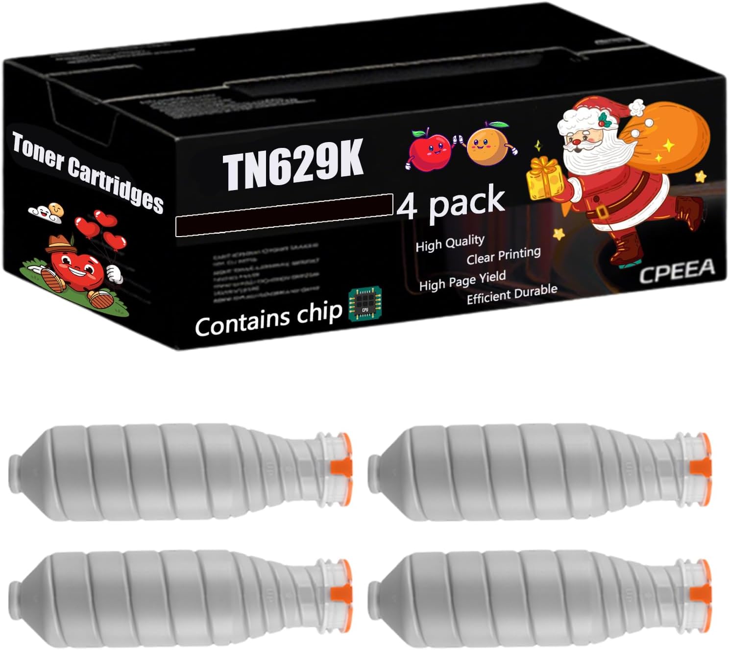 Compatible for Konica Minolta TN629K Toner Cartridges Work for Konica Minolta AccurioPress C7090 C7100 Printers, with Chip, High Yield 96000 Pages, Clear Printing (4 Pack Black)