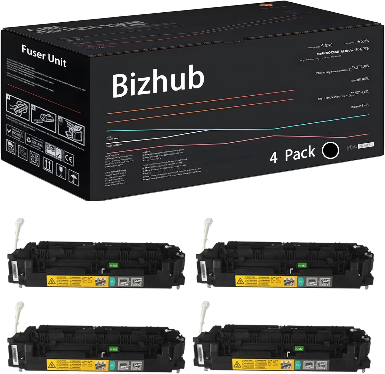UVUMB Compatible with Konica Minolta Bizhub 283(110V) Fuser Unit Work for Konica Minolta Bizhub 283 363 423 Printers, with Chip, High Yield 300000 Pages, High-Definition Printing (4 Pack Black)