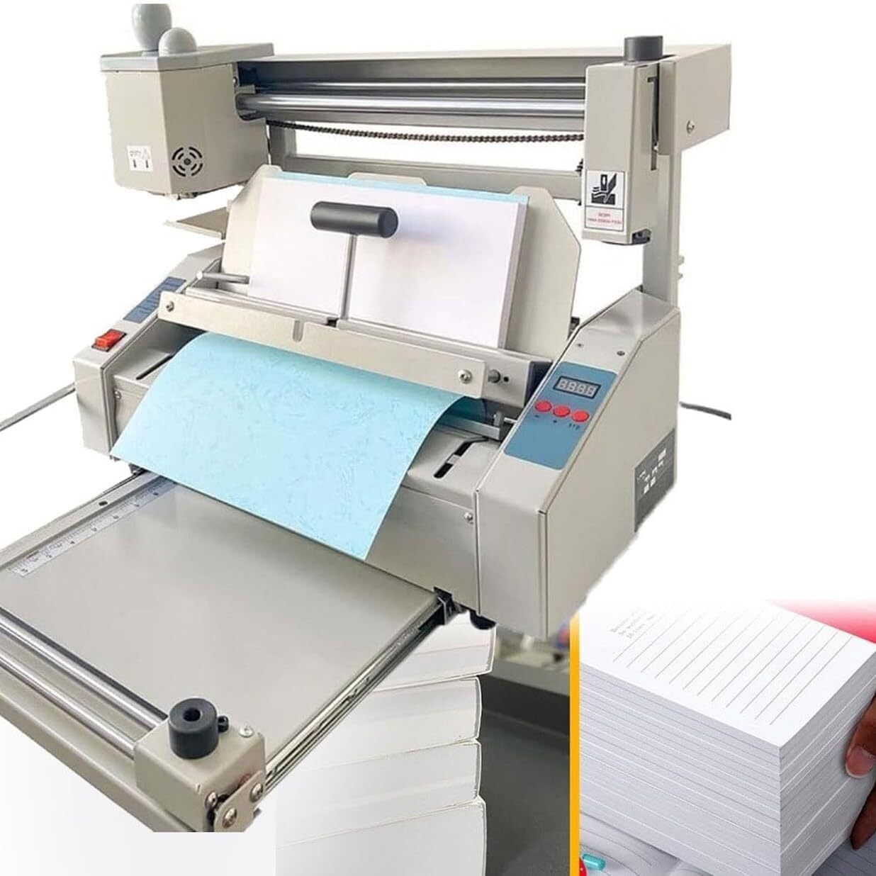 LDMLAX Manual Hot Glue Book Binder, Wireless Desktop Glue Book Binding Machine, Milling Spine Rougher Binding Machine, 0.1-40mm Binding Thickness, for Office Book Paper Albums