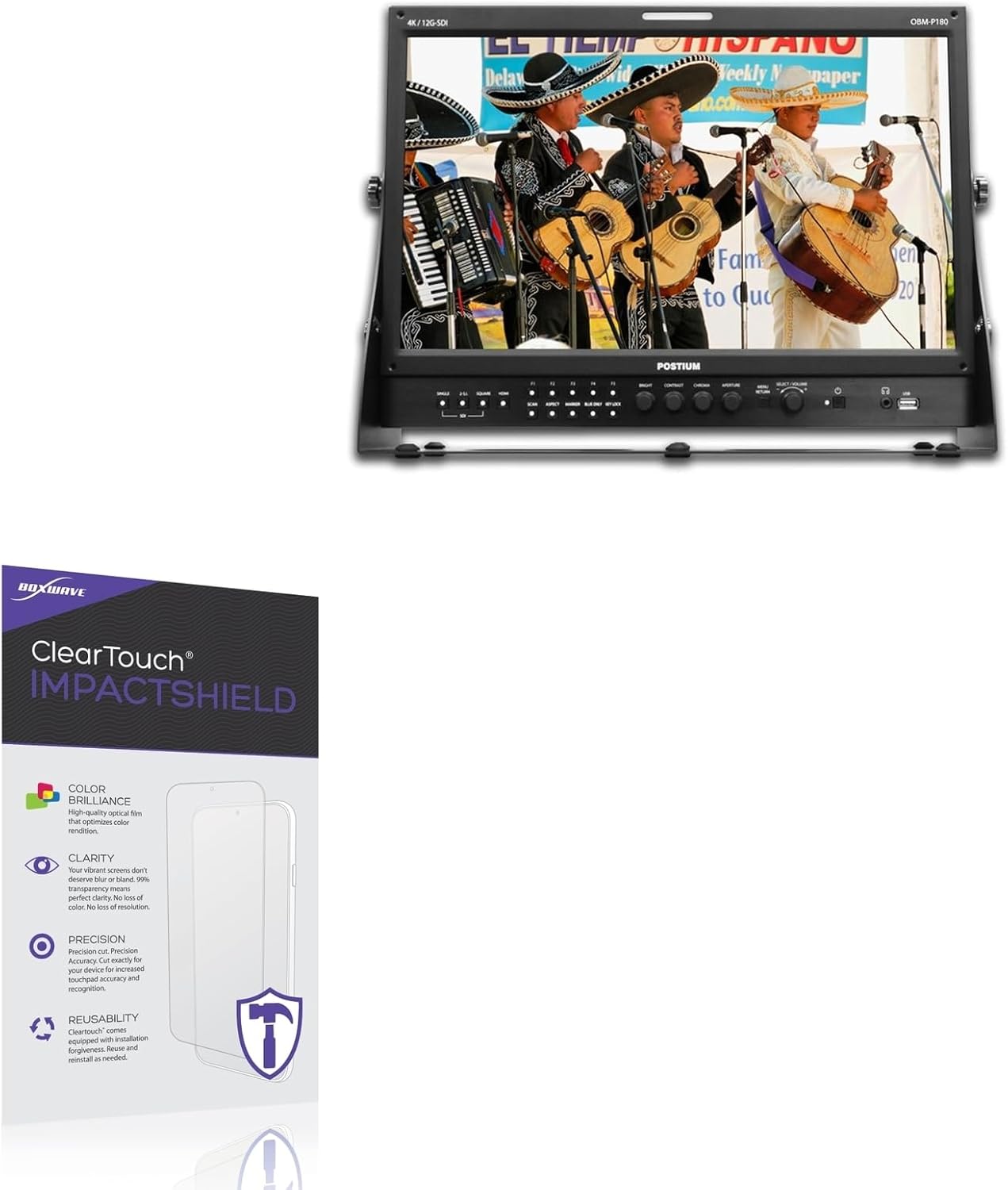 BoxWave Screen Protector Compatible With Postium OBM-P180 - ClearTouch ImpactShield (2-Pack), Impenetrable Screen Protector Flexible Film