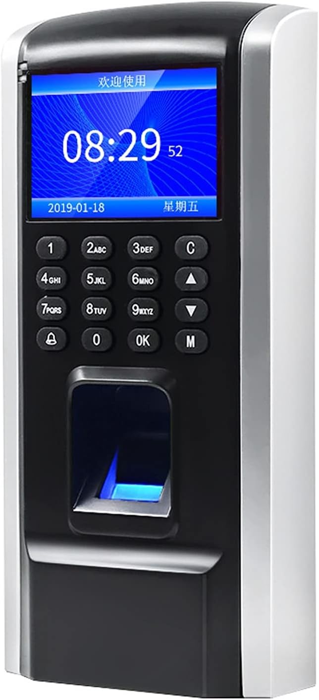 EliteBloom Time Clock Attendance Accessor Access Control System Fingerprint Integrated Password Card Door Ban Card Machine Controller Office Electronics Products,