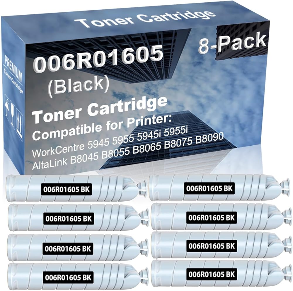 8-Pack Compatible High Capacity WorkCentre 5945 5955 5945i 5955i, AltaLink B8045 B8055 B8065 B8075 B8090 Printer Toner Cartridge Replacement for 006R01605 013R00675 Printer Cartridge (Black)