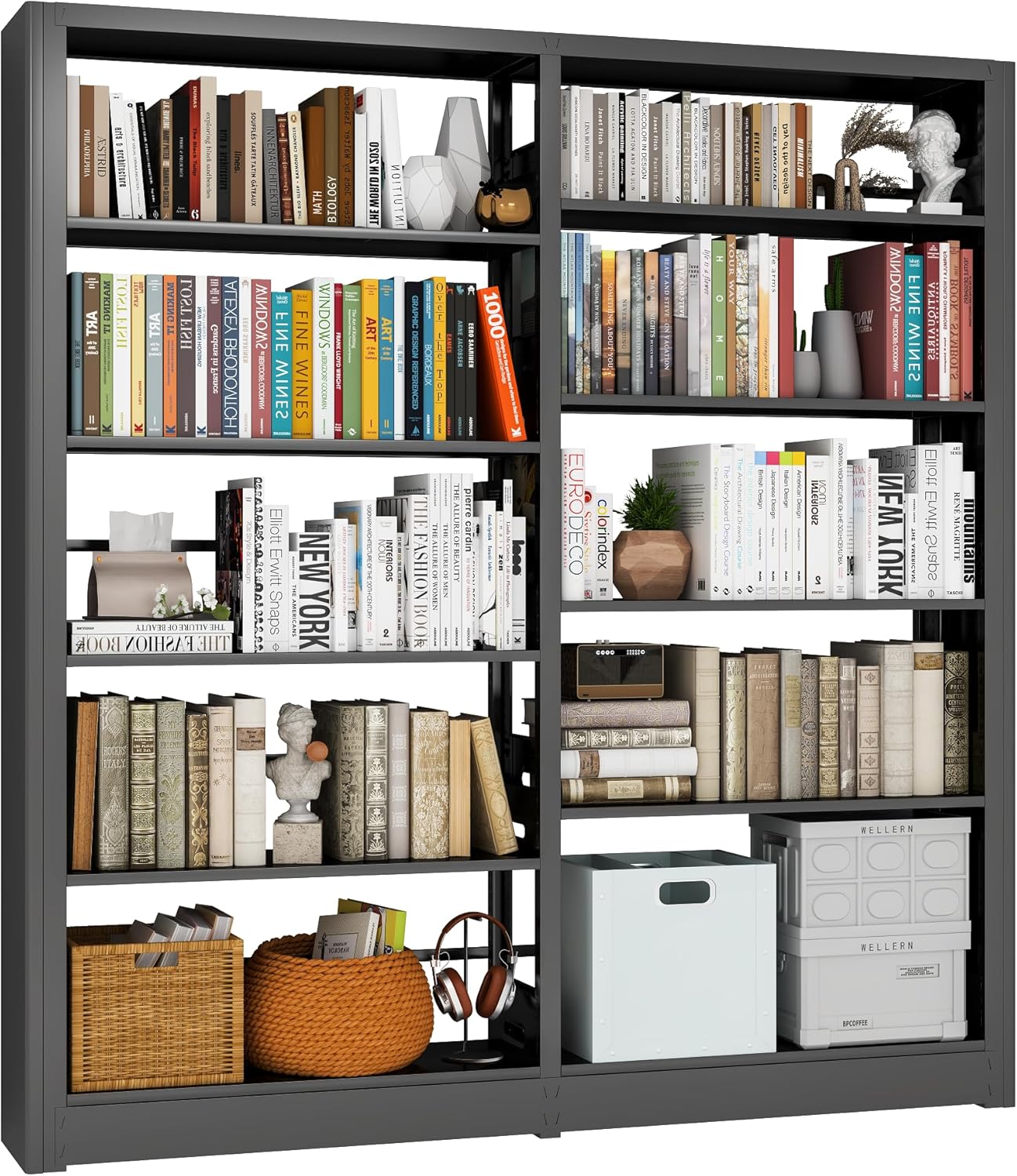 DUTYSEST 5 Tier Metal Bookshelf, 69