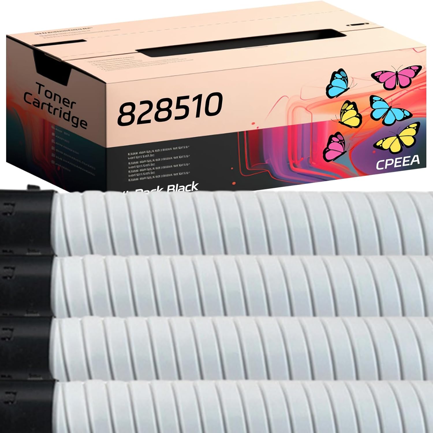 Compatible for Ricoh 828510 Toner Cartridge Work for Ricoh Pro C9200 Printers, with Chip, High Yield 70000 Pages, Clear Printing (4 Pack Black)