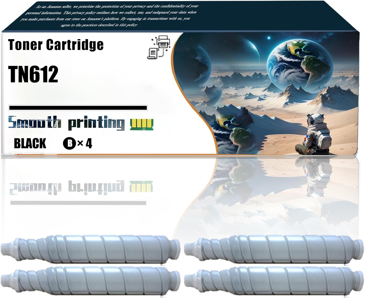 LSSF Replacement Parts Toner Cartridge TN612 Compatible with Konica Minolta Bizhub Pro C5501 Pro C6501 Printers, Contains Chip and Clear Printing (4 Pack Black)