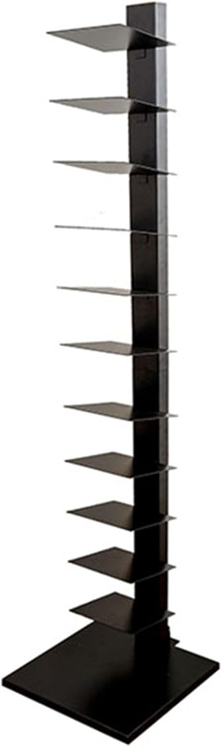 Heavy Duty Metal Spine Book Shelf,4-11 Tier Invisible Bookshelf with Removable Shelves and thicken Base vertical book shelf Various sizes and colors for Home Office Living Room etc(Black,11Tier)