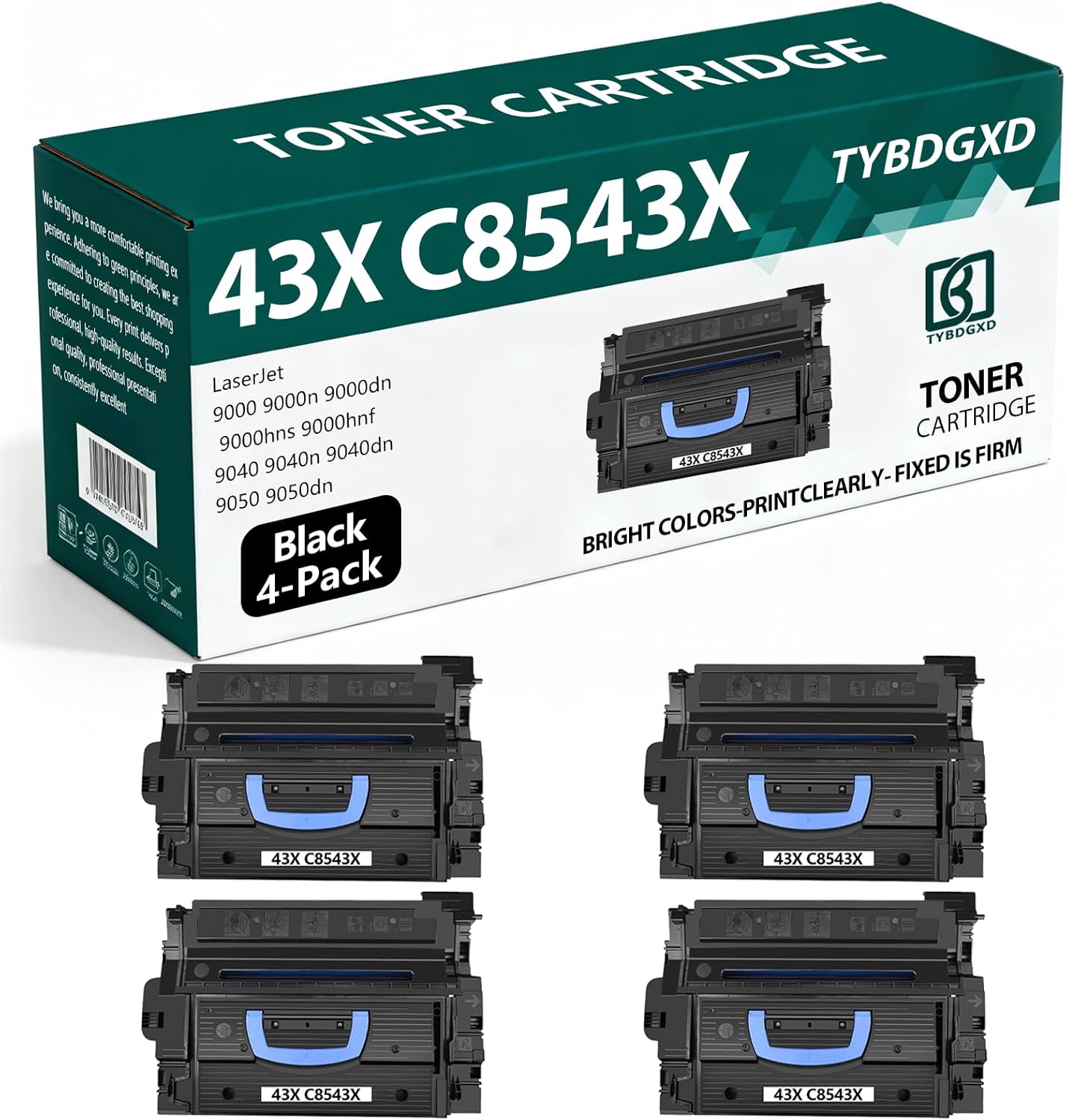 TYBDGXD 43X C8543X High Yield Black 20,000 Pages Toner Cartridge Compatible for HP Compatible Replacement for HP LaserJet 9000 9000n 9000dn 9000hns 9000hnf 9040 9040n 9040dn 9050 9050dn Printers