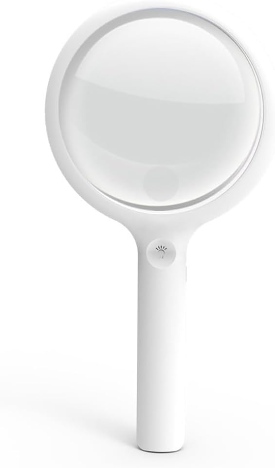 JSEIAJB Handheld Charging Touch Switch LED Light Reading Magnifying Glass