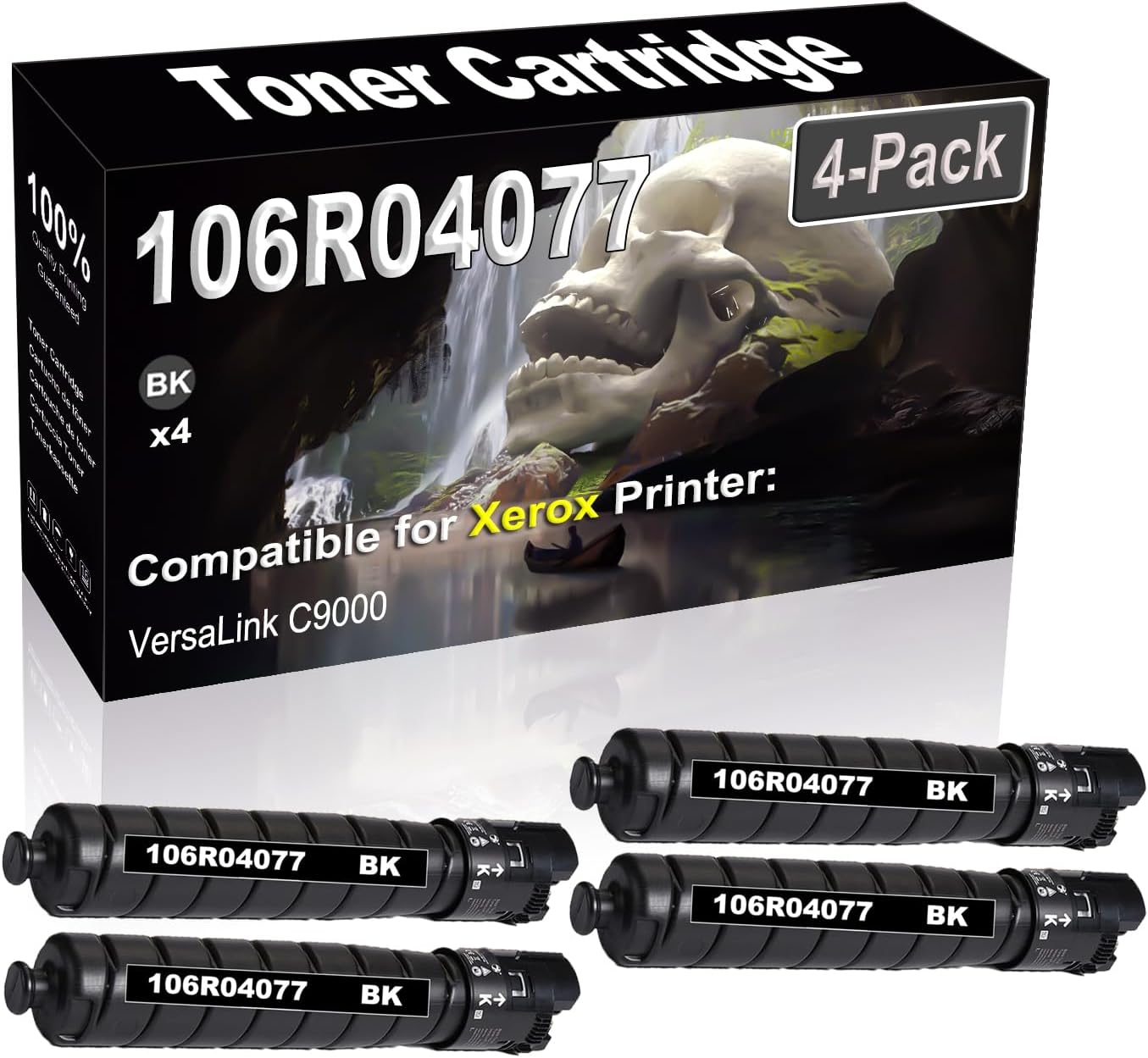 SINIYA 4-Pack (Black) Compatible High Yield 106R04077 Laser Printer Toner Cartridge use for VersaLink C9000 Printer