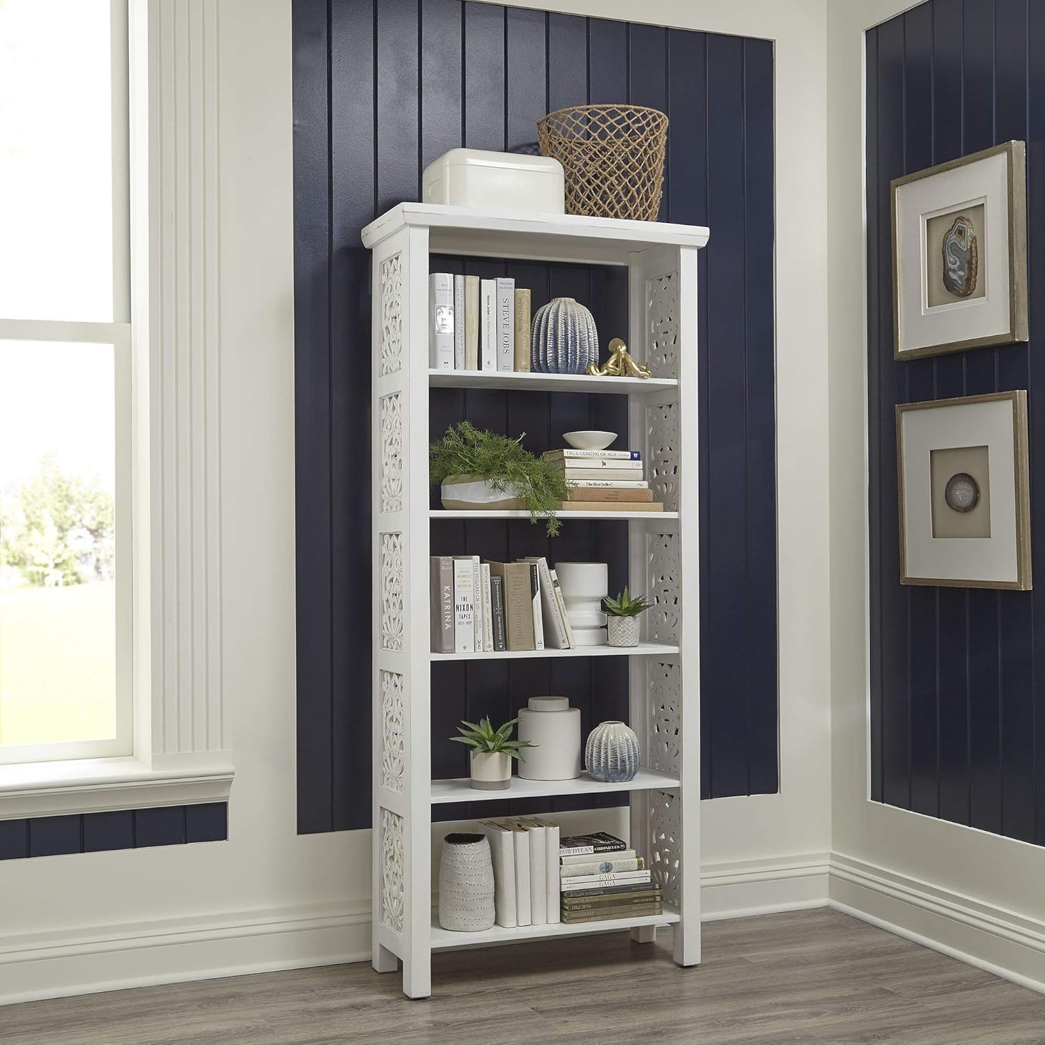 Liberty Furniture Industries Trellis Lane Accent Bookcase, W33 x D14 x H75, White