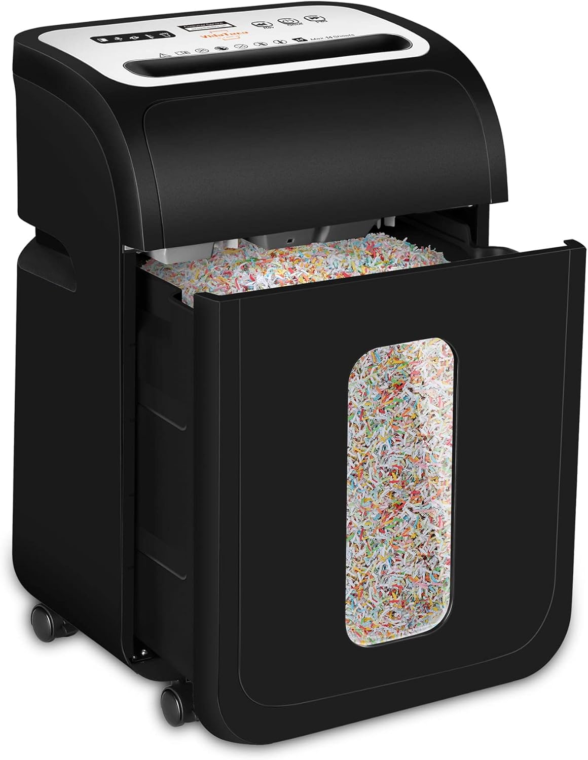 VidaTeco Paper Shredder for Home Office14-Sheet 60-Mins Micro Cut Shredder with US Patented Blade,Shred Card/CD/Clip/Staple,for Home Use Heavy Duty,AUTO Jam Proof,5.3-Gallon Pullout Bin(ETL)