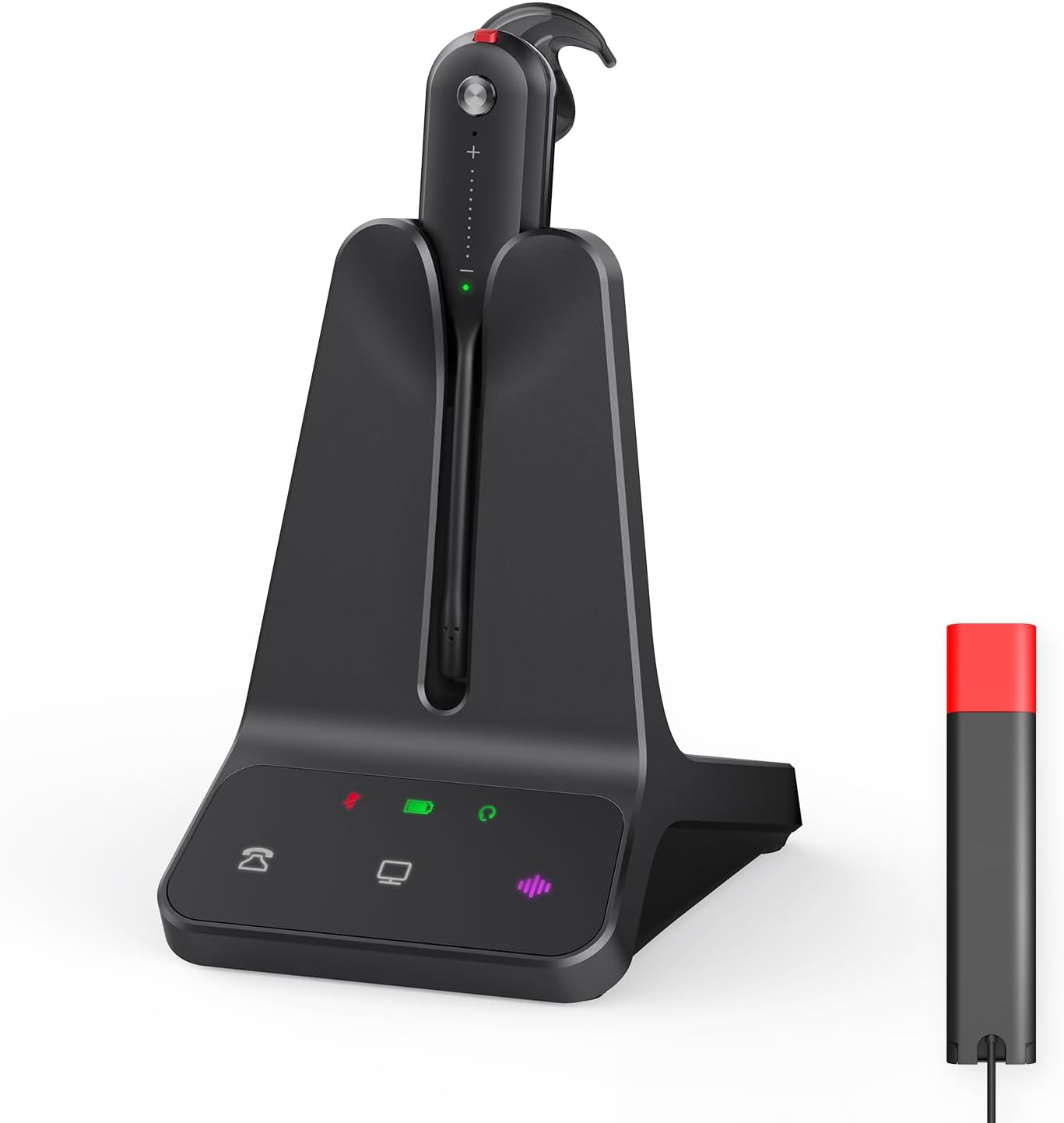 Yealink DECT Wireless Headset WH63 E2 UC & BLT60 Busy Light,Single Ear (Mono) Convertible Office Headset with Noise Canceling Mic,Connects to Desk Phone and Computer