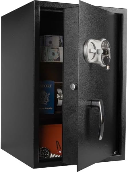 Digital Safe - Home or Office Locked Box for Money, Handguns, Jewelry, and Important Documents by Stalwart (Black)