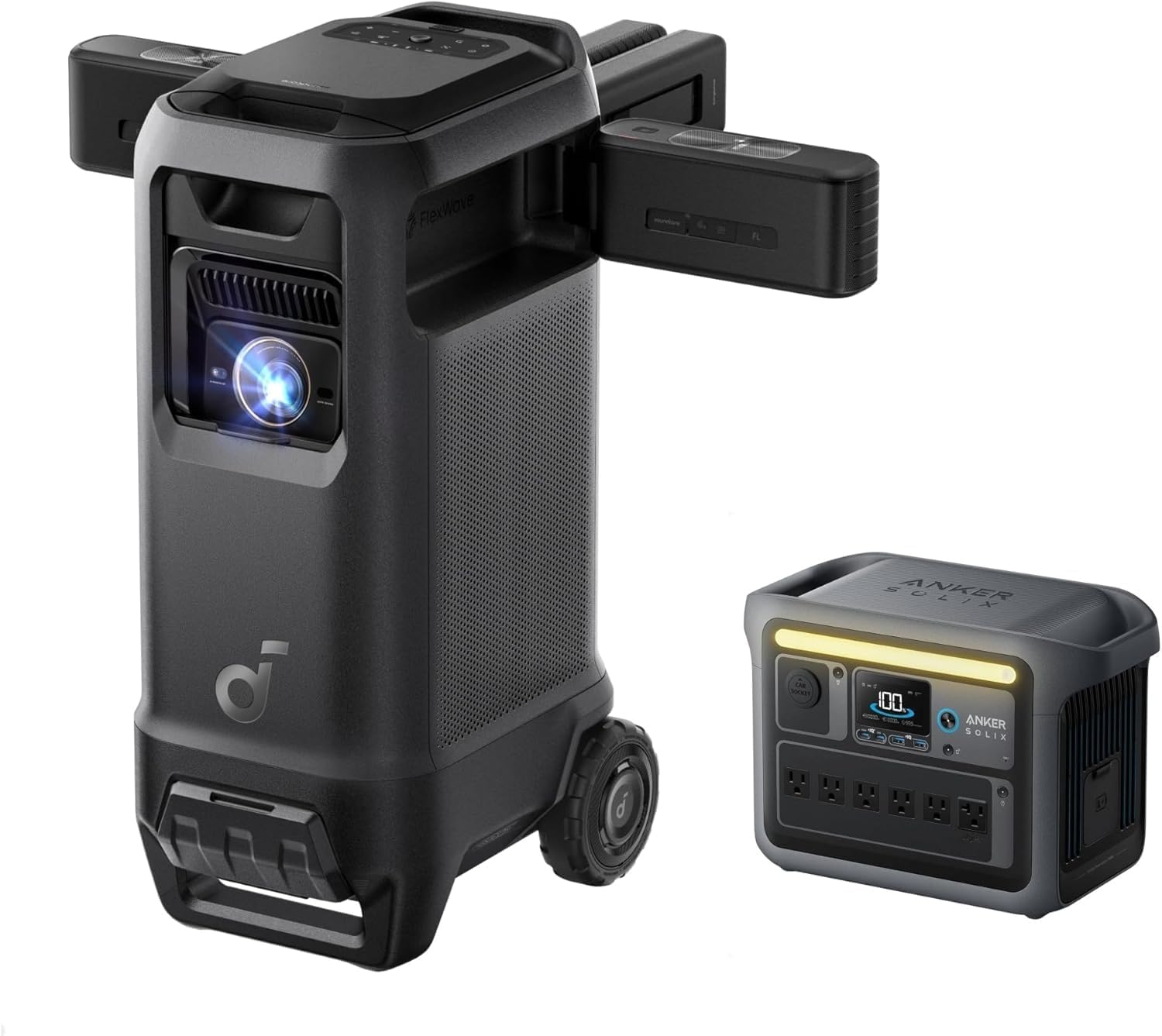 soundcore Nebula X1 Pro Bundle, Triple Laser 4K Home & Outdoor Projector, 3500 ANSI Lumens Mobile Theater, 7.1.4 Spatial Sound, Official Dolby Atmos, Optical Zoom, 56000:1 Contrast, Intelligent Setup