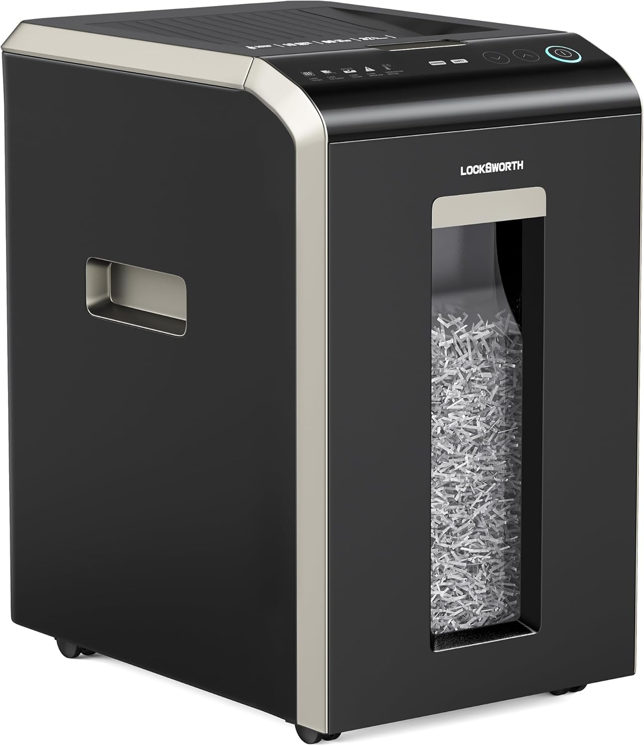 Locksworth-200-sheet Micro-Cut Paper Shredder, P-5 High Security Shredders for Home Office Heavy Duty, Document Shredder, Home Office Heavy Duty Shredder, 8.5 Gallon Capacity