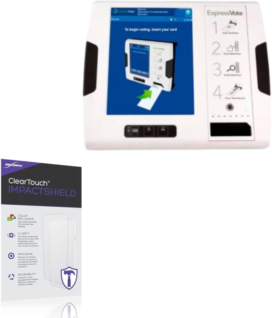 BoxWave Screen Protector Compatible with Election Systems & Software ExpressVote - ClearTouch ImpactShield (2-Pack), Impenetrable Screen Protector Flexible Film