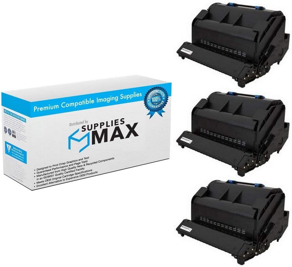 SuppliesMAX Compatible Replacement for Okidata B721DN/B731DNW/B731DN Black Toner Cartridge (3/PK-18000 Page Yield) (45488901_3PK)