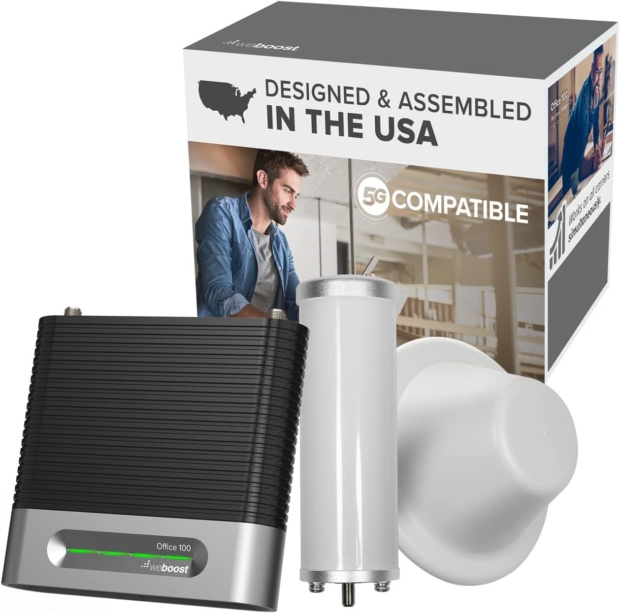 weBoost for Business Office 100 (75 Ohm) Cell Phone Signal Booster | 5G/4G LTE | All U.S Carriers - Verizon, AT&T, T-Mobile & More | Up to 8,000 sq ft | FCC Approved
