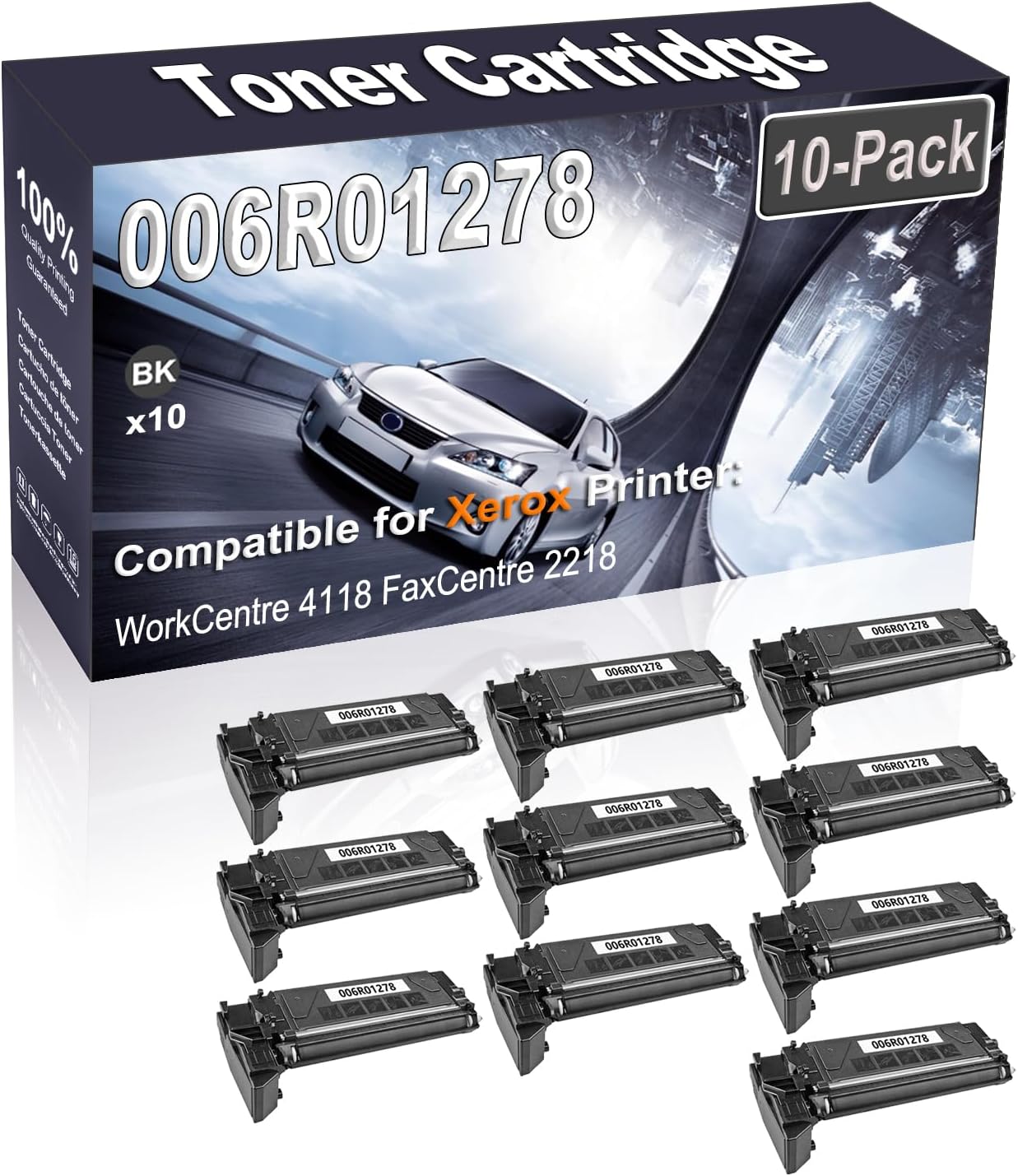 Kolasels 10-Pack (Black) Compatible WorkCentre 4118 FaxCentre 2218 Laser Printer Cartridge (High Capacity) Replacement for 006R01278 Printer Cartridge
