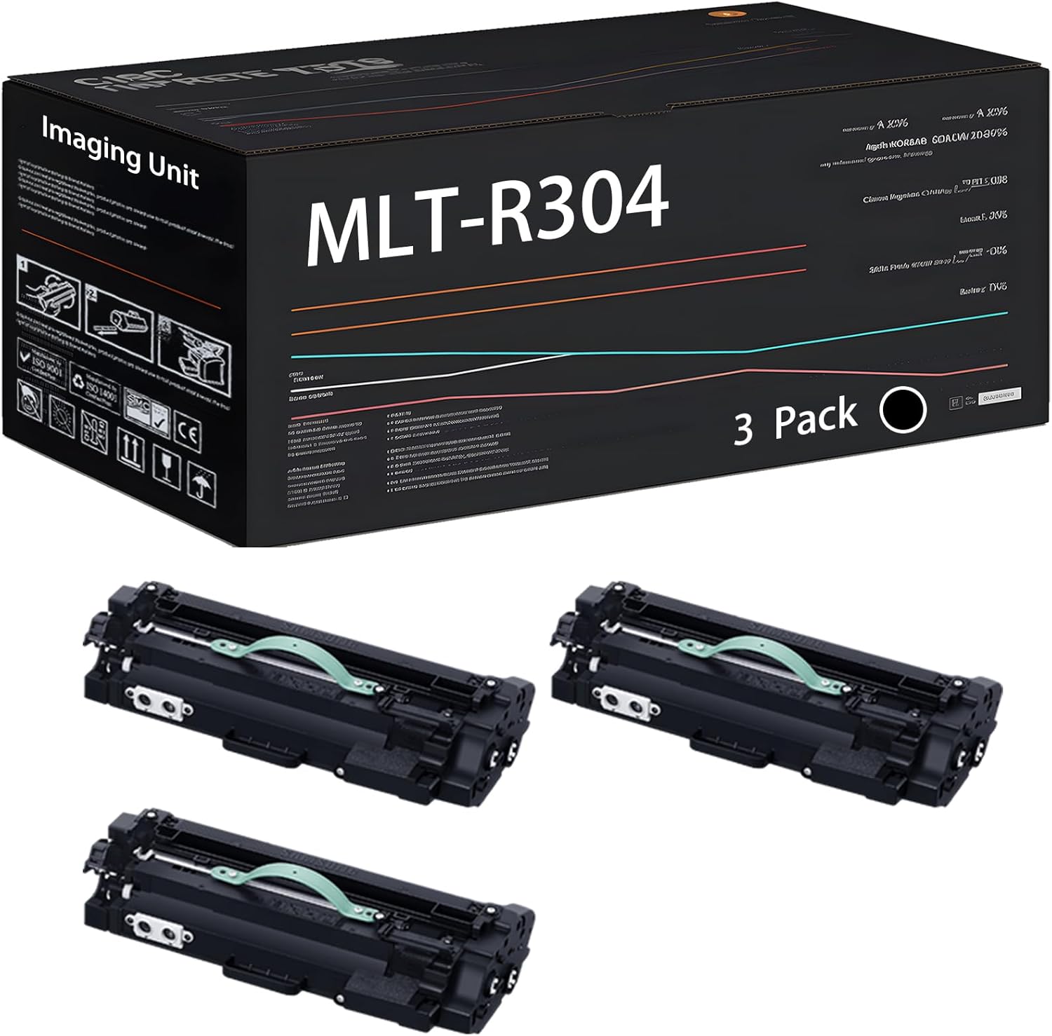 UVUMB Compatible with Samsung MLT-R304 Imaging Unit Work for Samsung ProXpress M4583 FX M4530 ND M4530 NX Printers, with Chip, High Yield 80000 Pages, High-Definition Printing (3 Pack Black)