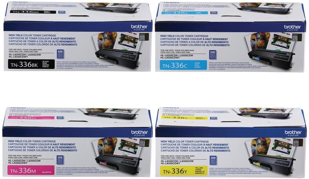 Brother Toner Cartidge Set Black, Cyan, Magenta, Yellow (Black 4000/Color 3500 Yield)