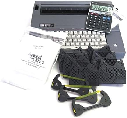 Small Office Typewriter Combo Package Includes Typewriter, Calculator, Dust Cover, 6 Ribbons & 3 Correction Tapes.