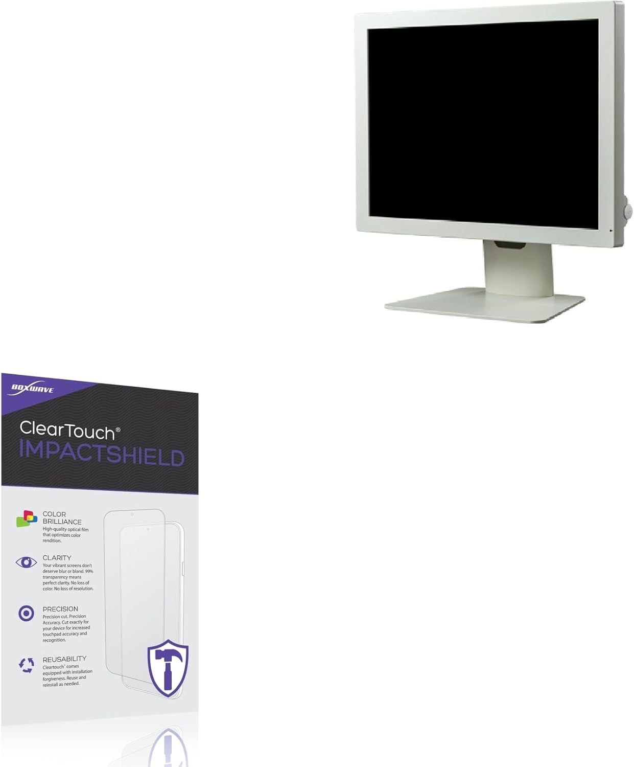 BoxWave Screen Protector Compatible With Contec CM-ME190R - ClearTouch ImpactShield (2-Pack), Impenetrable Screen Protector Flexible Film