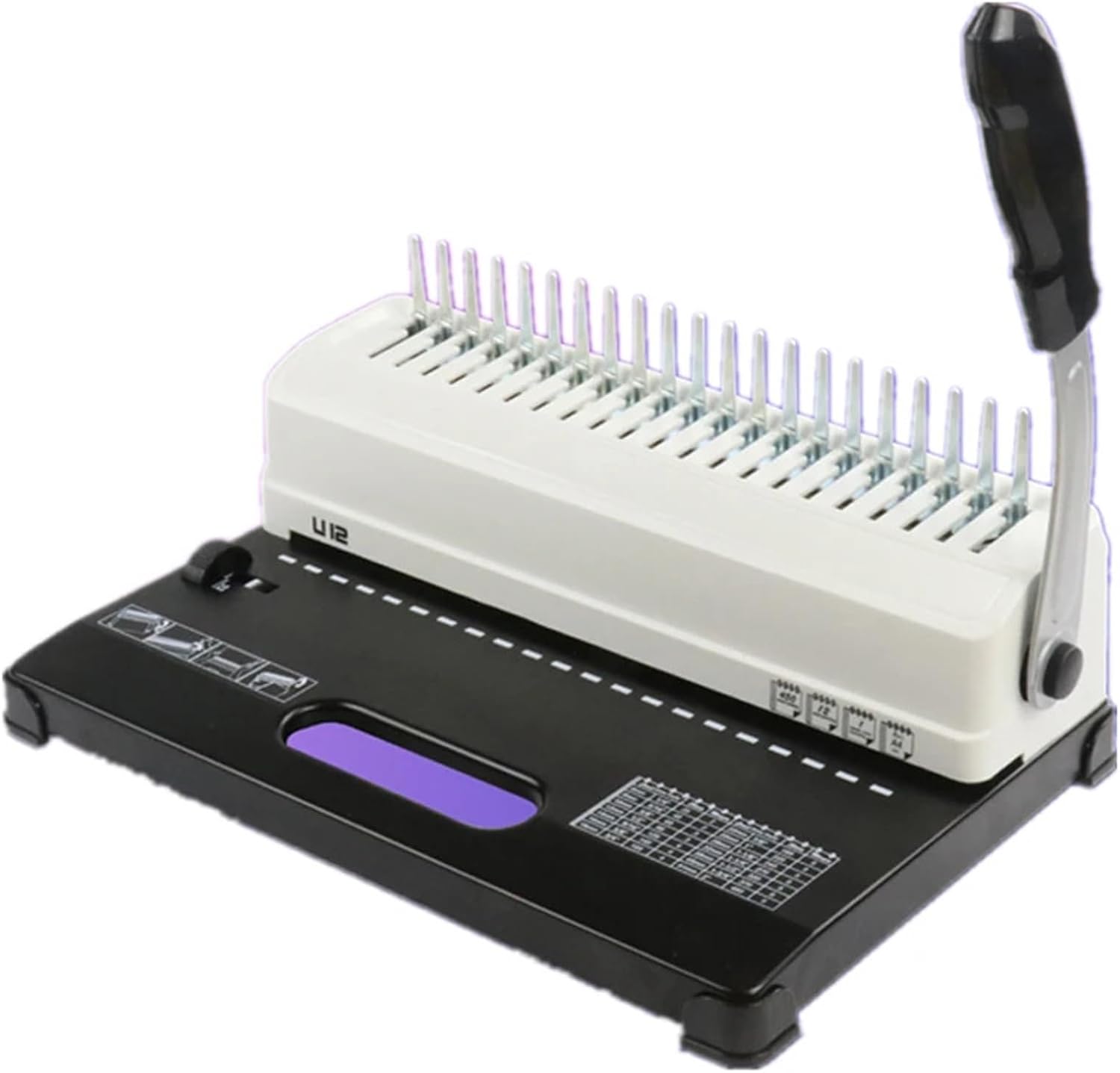 Binding Machine, U12 Comb Binding Machine Manual Rubber Ring Clip 21 Hole A4 Paper Document Punching Voucher Mach,Spiral Binding Machine