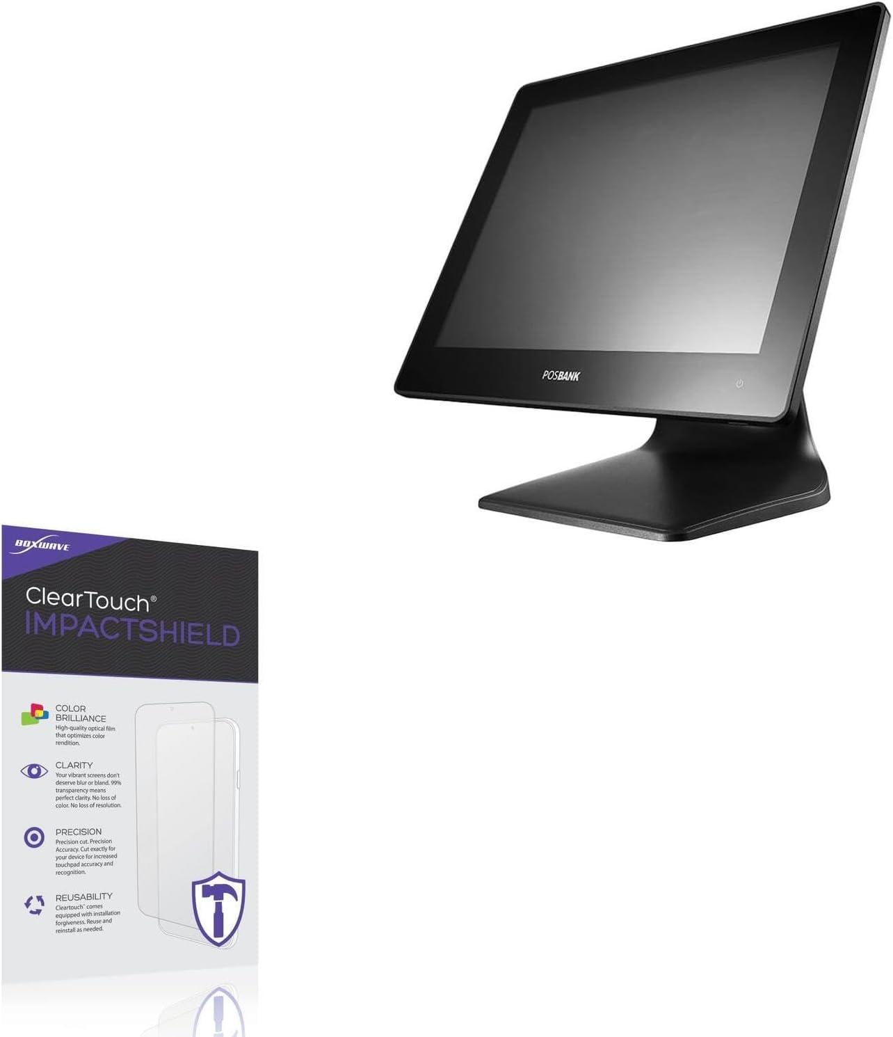 BoxWave Screen Protector Compatible with POSBANK MAZIC Prime 1560 - ClearTouch ImpactShield (2-Pack), Impenetrable Screen Protector Flexible Film