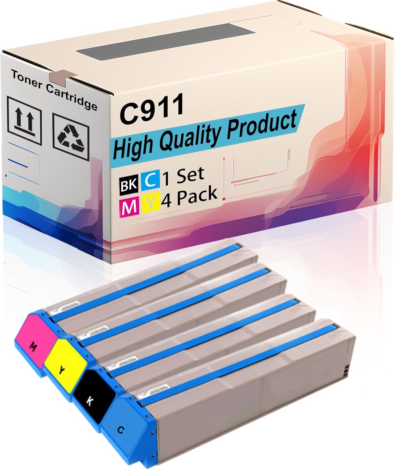 POOPE C911 Toner Cartridge Compatible for Okidata OKI C911dn Printers, High Yield 38000 Pages, Print More Pages (Multicolor)