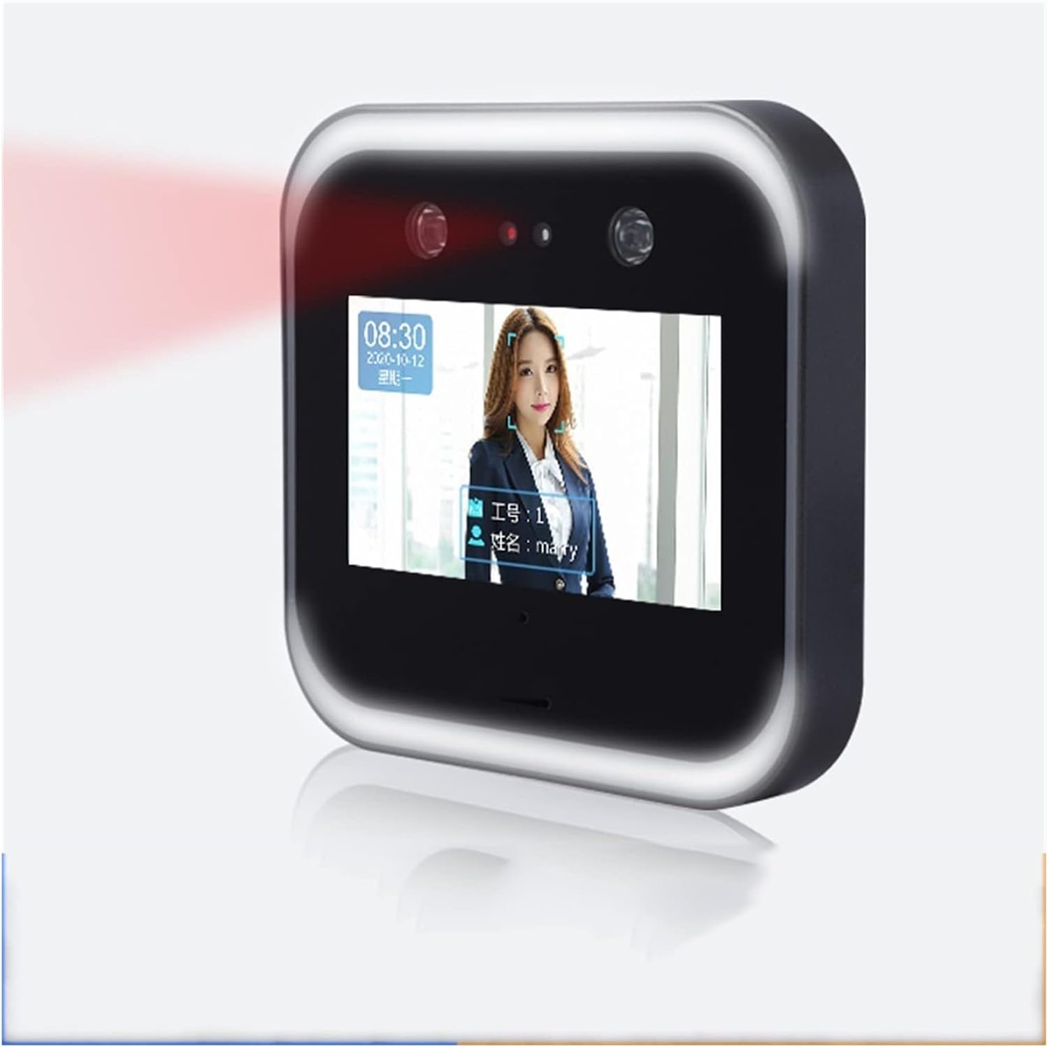 GHJKLZNMRU Time Clock Time Clock Time Card Machine Dynamic Face Recognition All-in-one Smart Attendance Machine Access Control Face Recognition Office Electronics Products