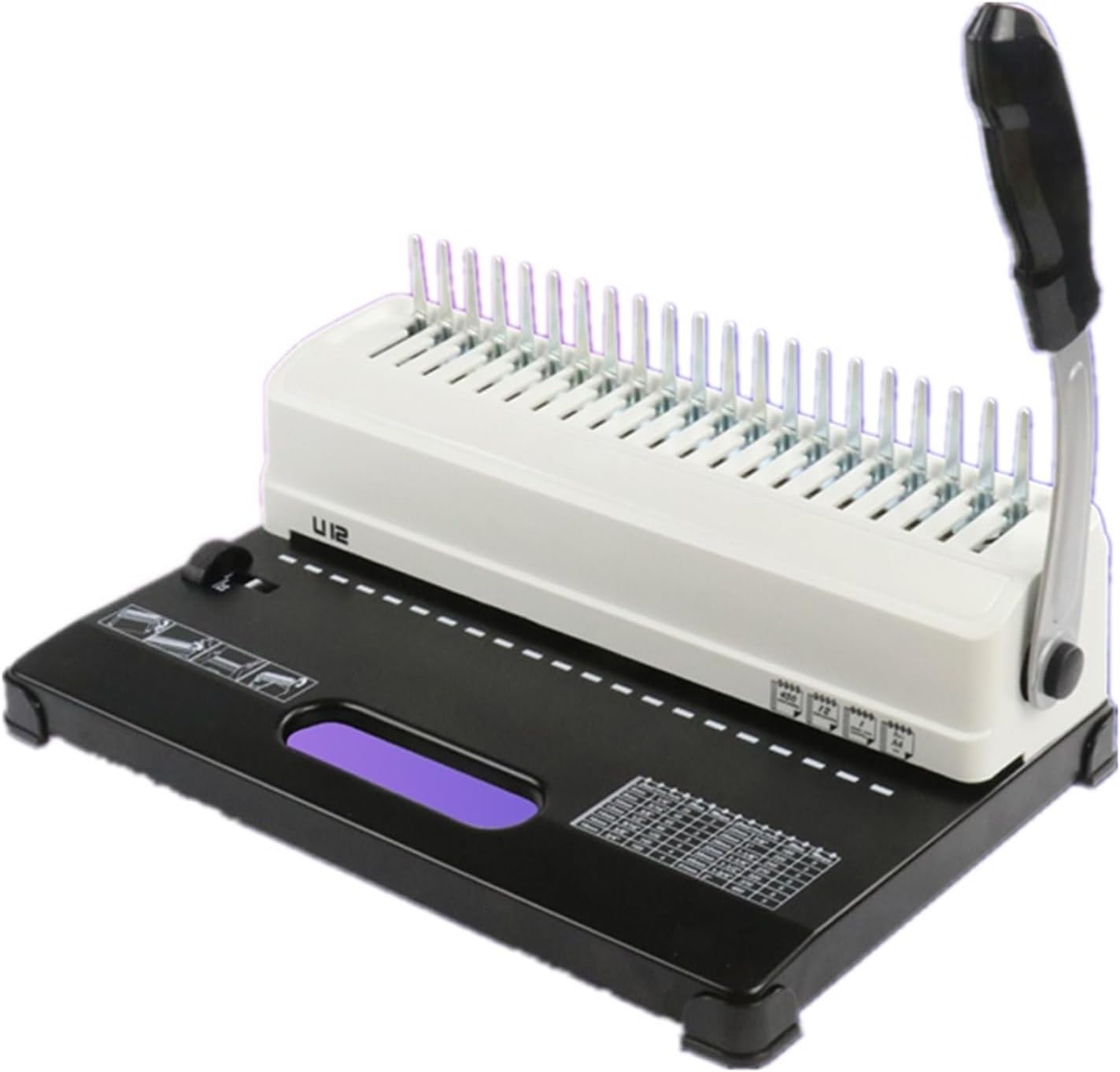 Binding Machines, U12 Comb Binding Machine Manual Rubber Ring Clip 21 Hole Binding Machine A4 Paper Document Punching Machine Voucher Binding Mach