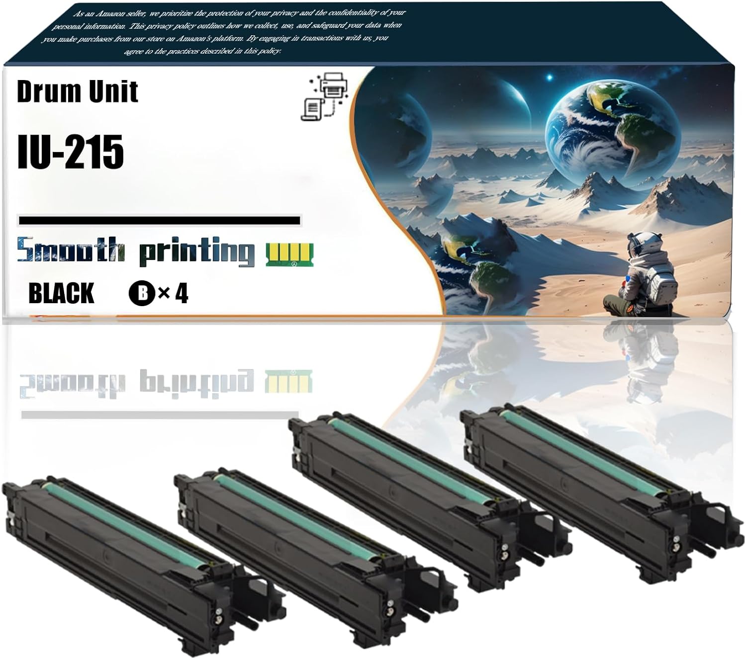 LSSF Replacement Parts Drum Unit IU-215 Compatible with Konica Minolta （Drum Unit+Developer Unit） Bizhub C258 C308 C368 C458 C558 C658 Printers, Contains Chip and Clear Printing (4 Pack Black)