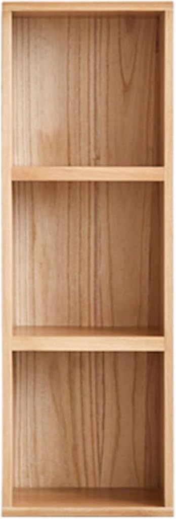 SYALEO Solid Wood Bookshelf Oak Bookcase 3 Cube Storage Organizer Modern Book Display Cabinet for Bedroom Living Room Office, 35.6 * 32 * 119CM